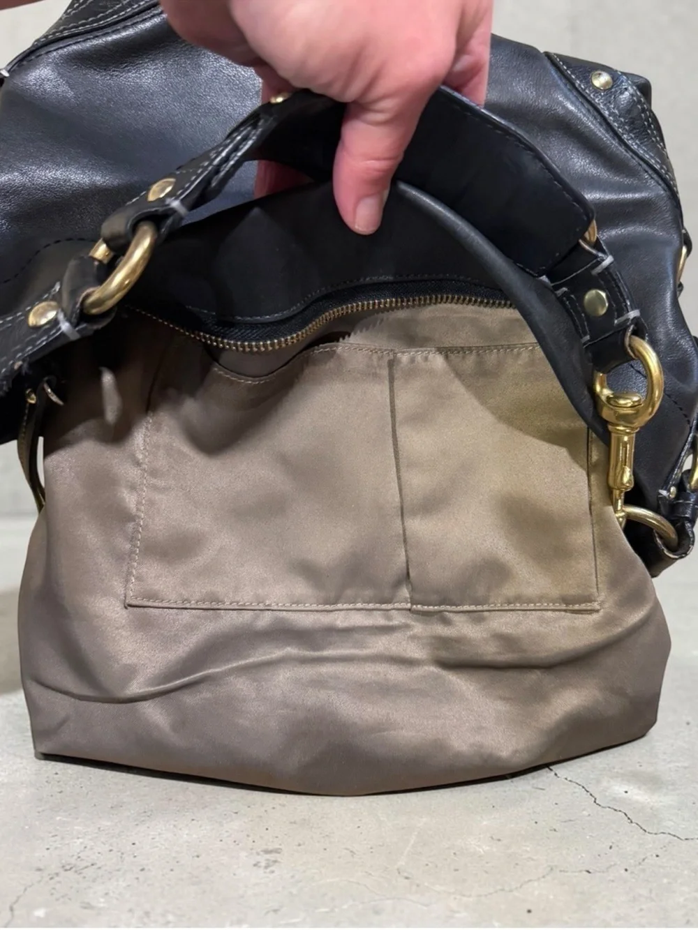 Authentic Vintage Y2K Coach Carly Medium Hobo Bag #10615 Black Leather Brass
